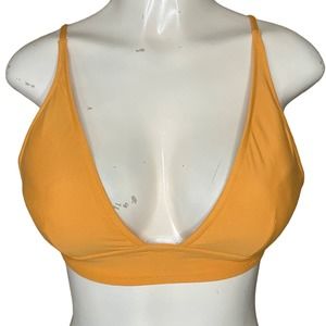 J. Crew Plunge V-neck Bikini Top Brilliant Orange Size Medium